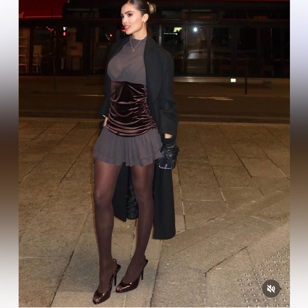 TREND NEW ZARA VIRAL COMBINATION VELVET RUFFLE DRESS 
🚨FIRM PRICE NO DISCOUNT - Picture 7 of 16